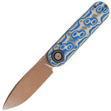 Vosteed Corgi-V 295 Vanchor Lock Blue Ocean Micarta & Blue Aluminum Folding Copper Dune N690 Knife A3730