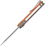 Vosteed Corgi-V 295 Vanchor Lock Copper Raindrop Micarta & Orange Aluminum Folding N690 Knife A3731