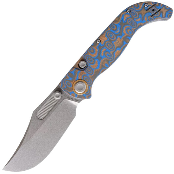 Vosteed Naga Top Linerlock Blue Ocean Micarta Folding S35VN Pocket Knife A3903