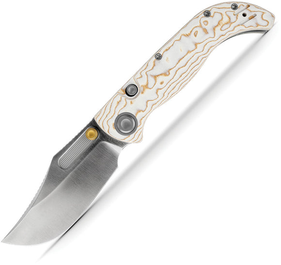 Vosteed Naga Top Linerlock Ivory Drift Bamboo Micarta Folding S35VN Pocket Knife A3906
