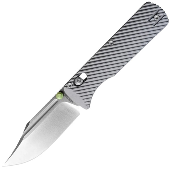 Vosteed Vombat Crossbar Lock Gray Aluminum Folding Bohler M390 Bowie Knife A4101