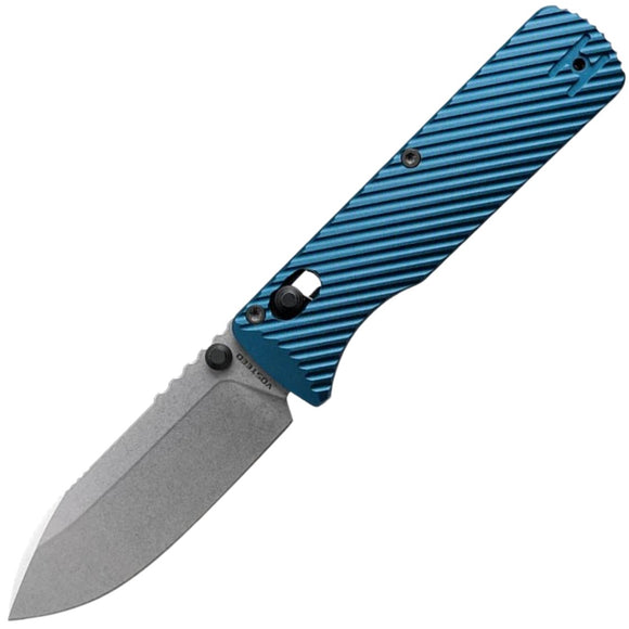 Vosteed Vombat Crossbar Lock Steel Blue Aluminum Folding Bohler M390 Drop Pt Knife A4103
