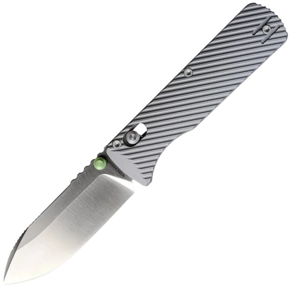 Vosteed Vombat Crossbar Lock Gray Aluminum Folding Bohler M390 Drop Pt Knife A4104