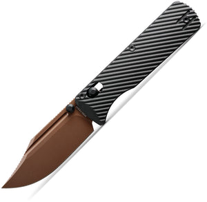 Vosteed Vombat Crossbar Lock Black Aluminum Folding Copper Dune Bohler M390 Bowie Knife A4106