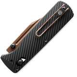 Vosteed Vombat Crossbar Lock Black Aluminum Folding Copper Dune Bohler M390 Bowie Knife A4106