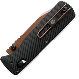 Vosteed Vombat Crossbar Lock Black Aluminum Folding Copper Dune Bohler M390 Drop Pt Knife A4107