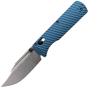 Vosteed Vombat Crossbar Lock Steel Blue Aluminum Folding Bohler M390 Bowie Blade A4108