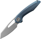 Vosteed Thunderbeast Vanchor Lock Blue Titanium Folding Bohler M390 Pocket Knife A4303