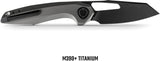 Vosteed Thunderbeast Vanchor Lock Dim Gray Titanium Folding Bohler M390 Pocket Knife A4304