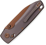 Vosteed Raccoon TiSlim Crossbar Lock Dark Reddish Purple Titanium Folding Copper Dune 154CM Knife A4503