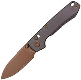 Vosteed Raccoon TiSlim Crossbar Lock Dark Reddish Purple Titanium Folding Copper Dune 154CM Knife A4503