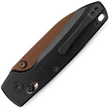 Vosteed Raccoon TiSlim Crossbar Lock Black Titanium Folding Copper Dune 154CM Knife A4504