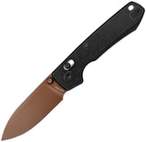 Vosteed Raccoon TiSlim Crossbar Lock Black Titanium Folding Copper Dune 154CM Knife A4504