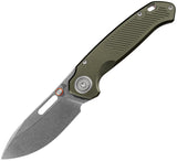 Vosteed Zander Vanchor Lock Olive Green Aluminum Folding CPM-S35VN Pocket Knife A4602
