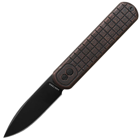 Vosteed Corgi Trek Lock Copper Textured Folding Nitro-V Drop Pt Pocket Knife CG29NTORF
