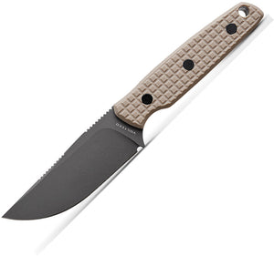 Vosteed Mink Sand Tan G10 Destroyer Gray 14C28N Clip Pt Fixed Blade Knife w/ Sheath D0107