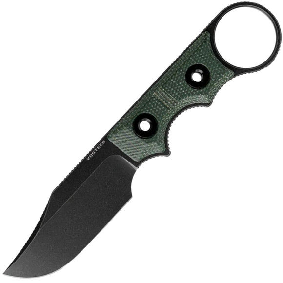 Vosteed Quokka-O Green Micarta 14C28N Fixed Blade Knife w/ Sheath D0502