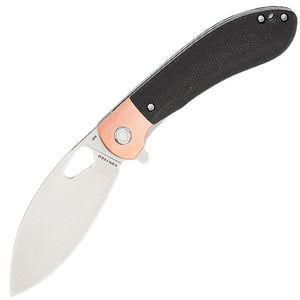 Vosteed Nightshade Linerlock Black Micarta & Copper Folding Elmax Knife NSK001