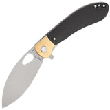 Vosteed Nightshade Linerlock Black Micarta & Brass Folding Elmax Knife NSK002