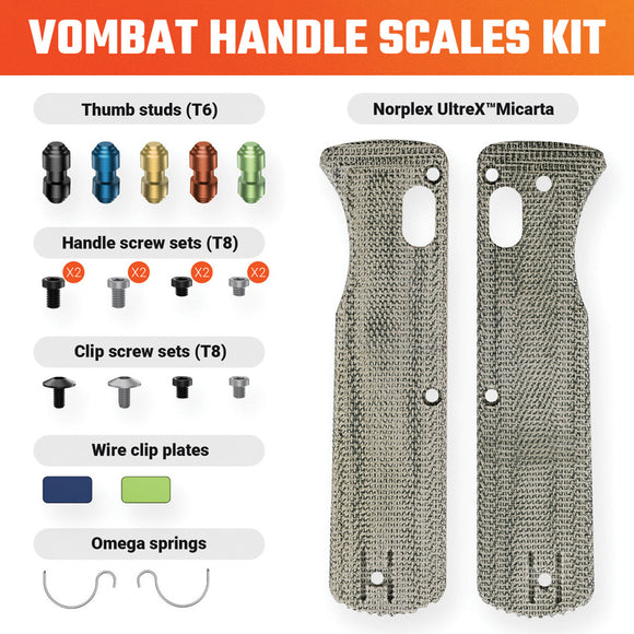 Vosteed Vombat Green Norplex Ultrex Micarta Handle Scales W0103