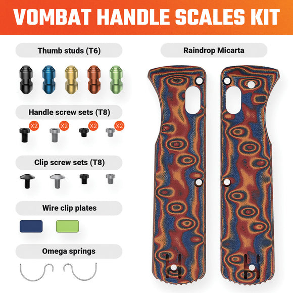 Vosteed Vombat Copper Raindrop Micarta Handle Scales W0105