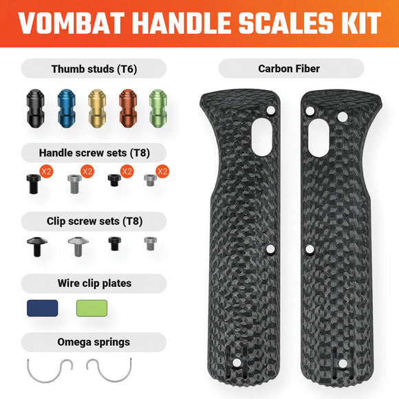 Vosteed Vombat Black Carbon Fiber Handle Scales W0107