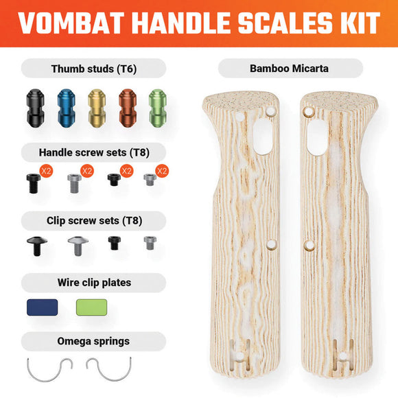 Vosteed Vombat Sahara Drift Bamboo Micarta Handle Scales W0110