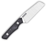 Vero Engineering Axon Carbon Fiber Belt Satin Bohler M390 Cleaver Fixed Blade Knife OALLBSMCF