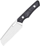 Vero Engineering Axon Carbon Fiber Hand Satin Bohler M390 Cleaver Fixed Blade Knife OALLHSMCF