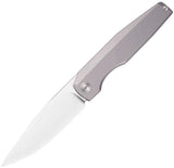 Vero Engineering Lux Mini Framelock Gray Titanium Folding Hand Satin M390 Knife LUHST