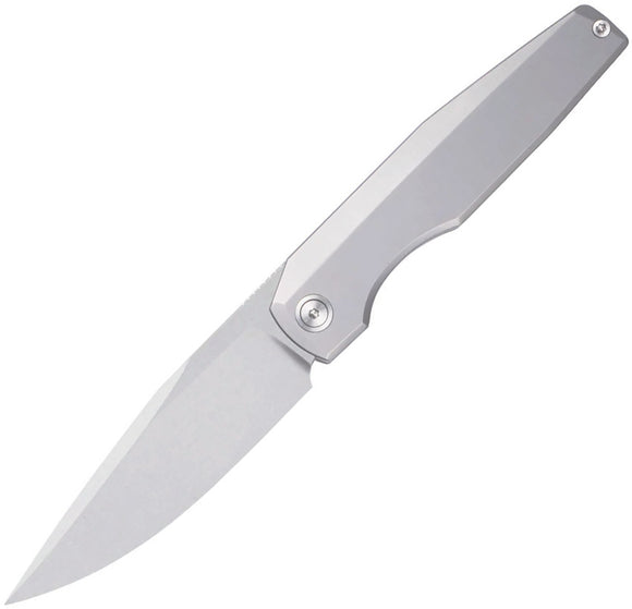 Vero Engineering Lux Mini Framelock Gray Titanium Folding Stonewash M390 Knife OLUST