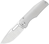 Vero Engineering Nova Mini Framelock Gray Titanium Folding Belt Satin M390 Knife NOMINB