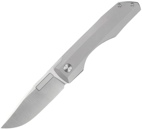 Vero Engineering Impulse Thin Framelock Gray Titanium Folding M390 Knife VITBSS