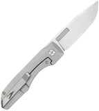 Vero Engineering Impulse Thin Framelock Gray Titanium Folding Hand Satin M390 Knife VITHSS
