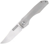 Vero Engineering Impulse Thin Framelock Gray Titanium Folding Hand Satin M390 Knife VITHSS