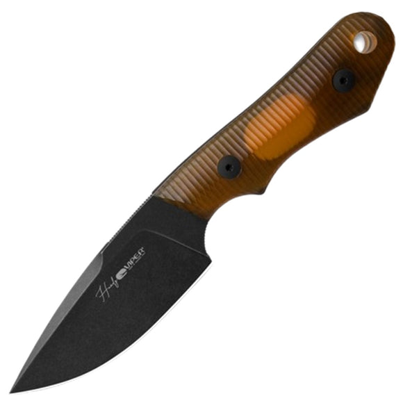 Viper Handy Yellow Ultem Black MagnaCut Steel Fixed Blade Knife w/ Sheath 4042UT