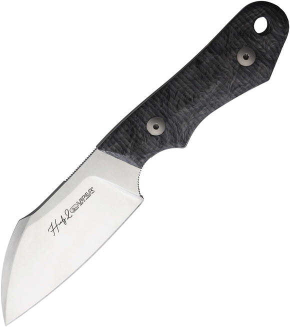 Viper Handy 2 Dark Matter Carbon Fiber CPM-MagnaCut Sheepsfoot Fixed Blade Knife 4048FCM