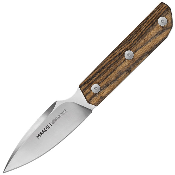 Viper Mirror1 Bocote Wood Bohler M390 Fixed Blade Knife w/ Sheath 4058BC