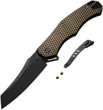 Viking Tactics RekkeR Framelock Gold Titanium Folding CPM-20CV Pocket Knife ACG3