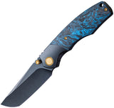 Vixino Knives Baby Bronto Blue Carbon Fiber & Black Titanium Folding S35VN Pocket Knife 902C1