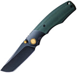 Vixino Knives Baby Bronto Green Micarta & Black Titanium Folding S35VN Pocket Knife 902M2
