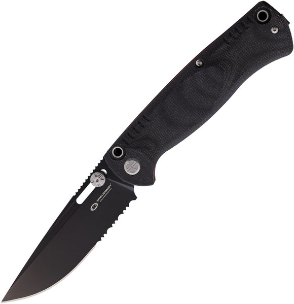 WithArmour Mercenary Slip Joint Black Micarta Folding 12C27 Sandvik Pocket Knife 2301F55BK