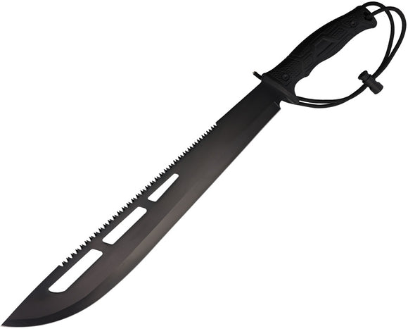 WithArmour Black Stainless Sawback Fixed Blade Machete w/ Belt Sheath G2Y572