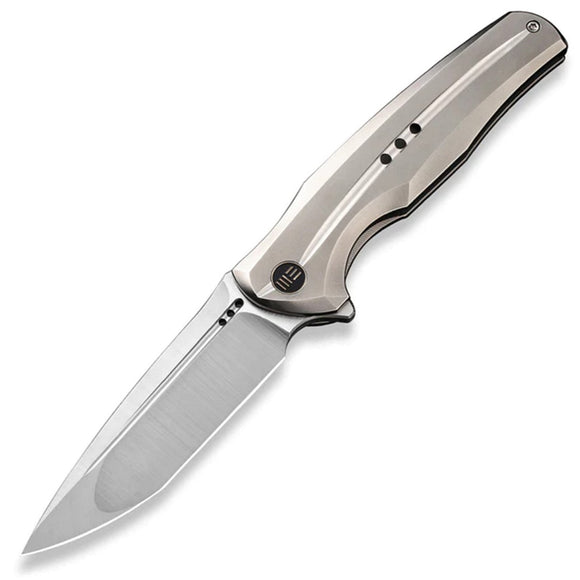 We Knife 601X Framelock LTE Polished Bead Blasted Titanium Folding CPM-20CV Knife 01J4