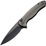 We Knife Kitefin Button Lock LTD Black & Gold Ripple Titanium Folding 20CV Knife 19002M1  