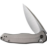 We Knife Kitefin Button Lock LTD Gray Ripple Titanium Folding 20CV Knife 19002M2