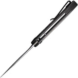 We Knife Kitefin Button Lock LTD Black Titanium & Nebula CF Folding Damasteel Knife 19002NDS1