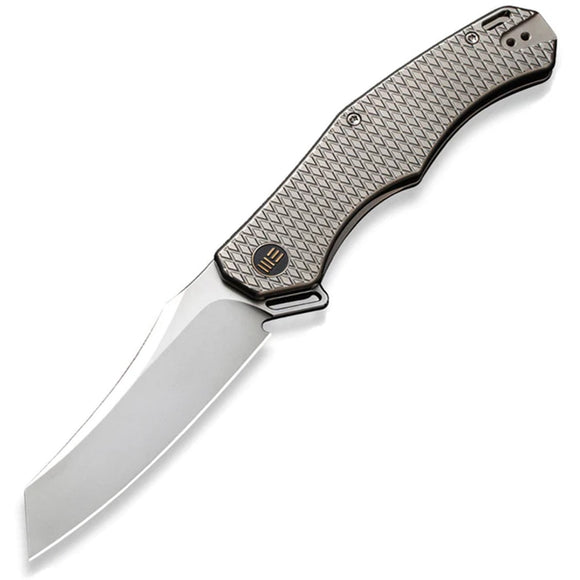 We Knife RekkeR Framelock Gray Titanium Folding CPM-20CV Pocket Knife 22010G2