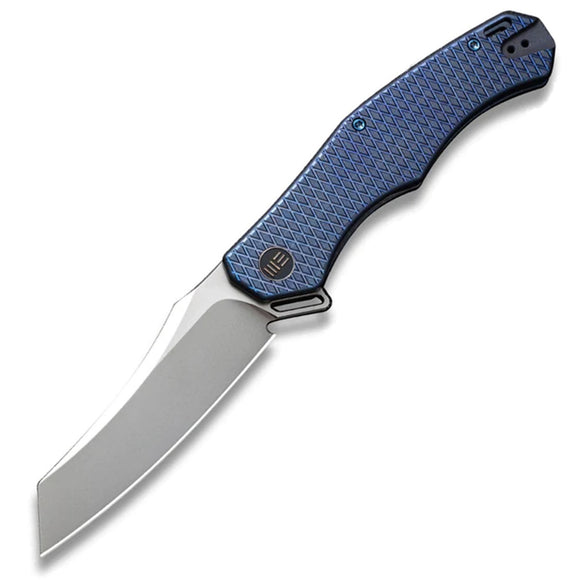 We Knife RekkeR Framelock Blue Titanium Folding CPM-20CV Pocket Knife 22010G4