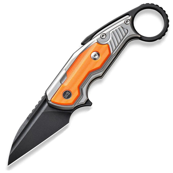 We Knife Yardbird Button Lock Gray Titanium & Orange G10 Folding 20CV Knife 220211
